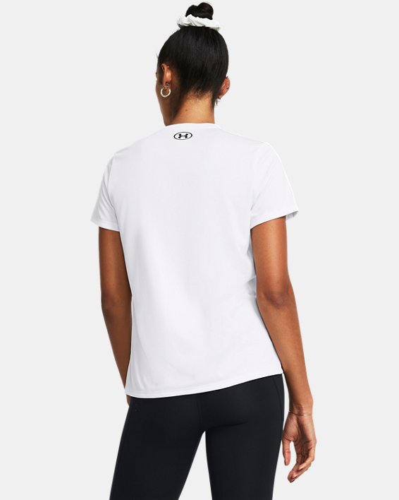 Camiseta de manga corta con cuello de pico UA Tech™ para mujer, White, pdpMainDesktop image number 1